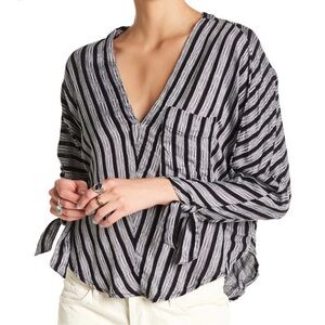 Free People morning stripe dolman sleeve knot top